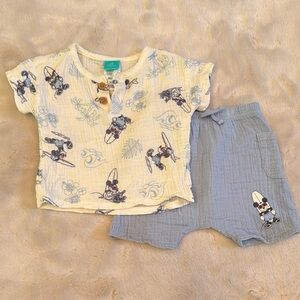 Disney Baby Cream and Gray Outfit